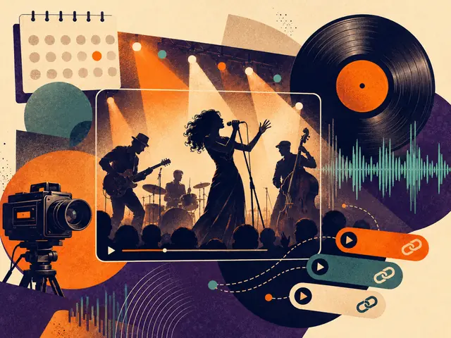 An illustrated live music performance with video and listening links