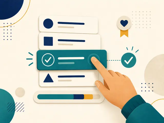 An illustrated quiz, poll and saved favourite in the app